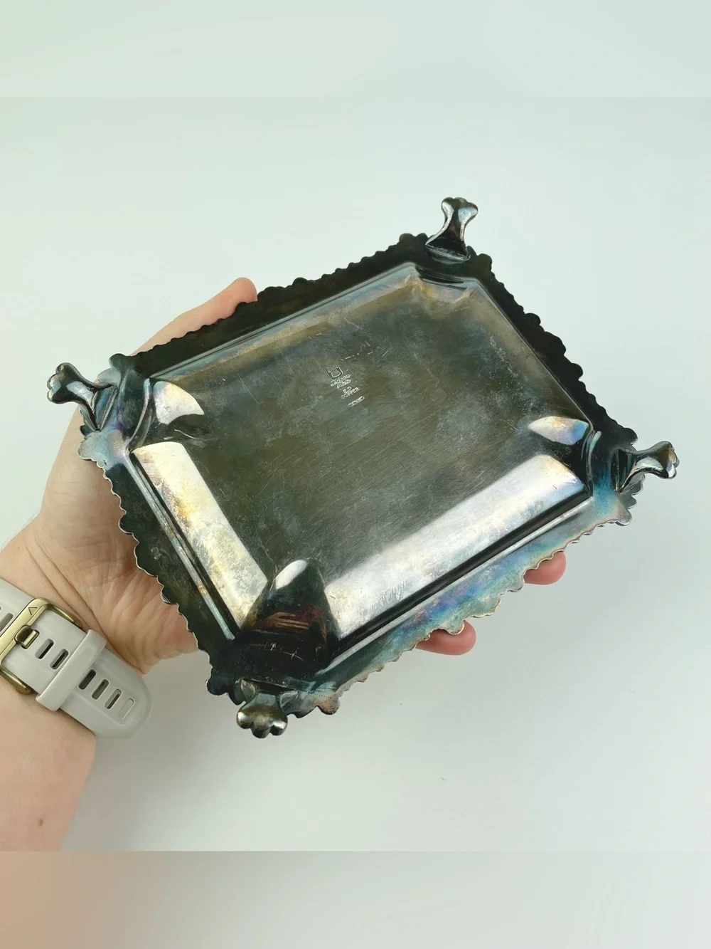 VTG Rideau Plate Silver Plated EP Copper Decorative Footed Soap Dish Victorian